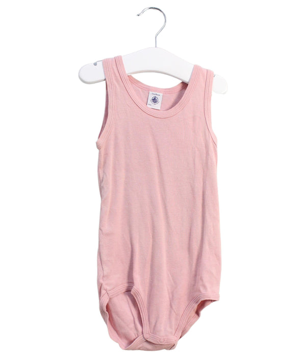 A Pink Sleeveless Bodysuits from Petit Bateau in size 18-24M for girl. (Front View)