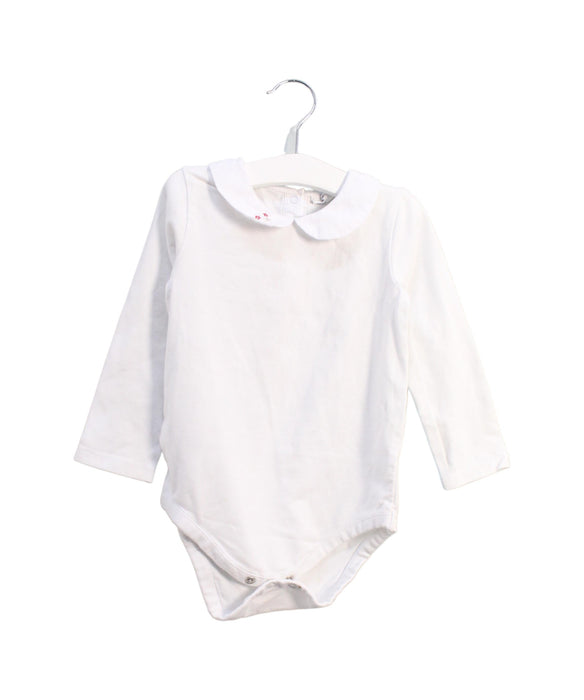 A White Long Sleeve Bodysuits from The Little White Company in size 18-24M for girl. (Front View)