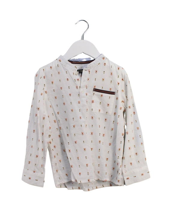 A White Long Sleeve Tops from Velveteen in size 6T for girl. (Front View)