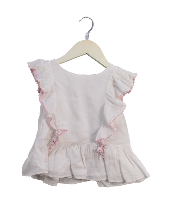 A White Short Sleeve Tops from Polo Ralph Lauren in size 4T for girl. (Front View)