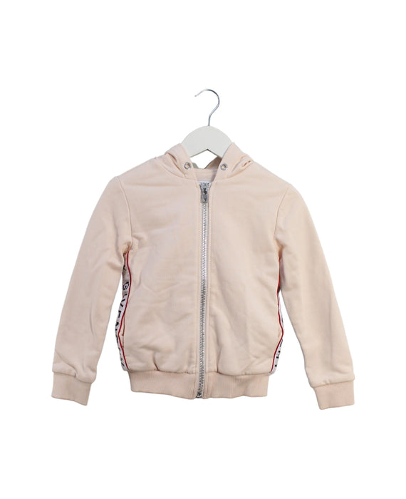 A Pink Zippered Sweatshirts from Givenchy in size 6T for girl. (Front View)