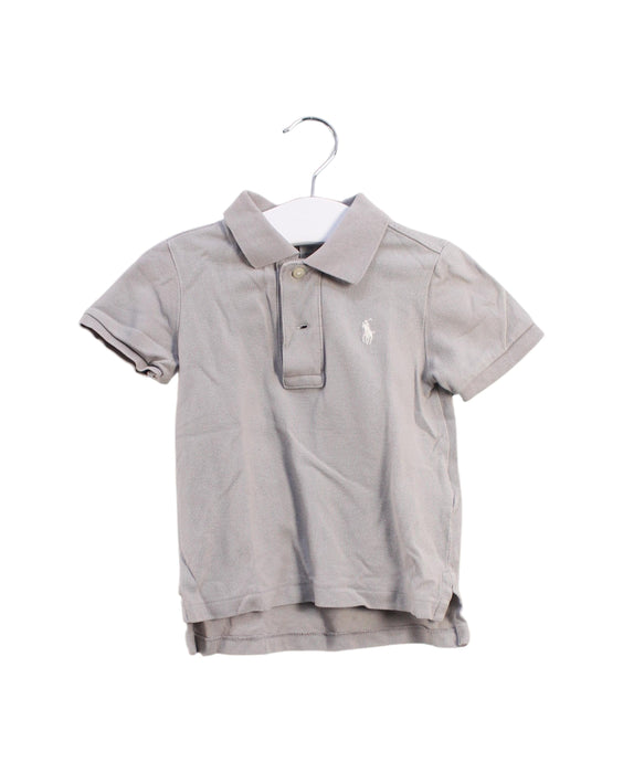 A Grey Short Sleeve Polos from Ralph Lauren in size 6-12M for boy. (Front View)