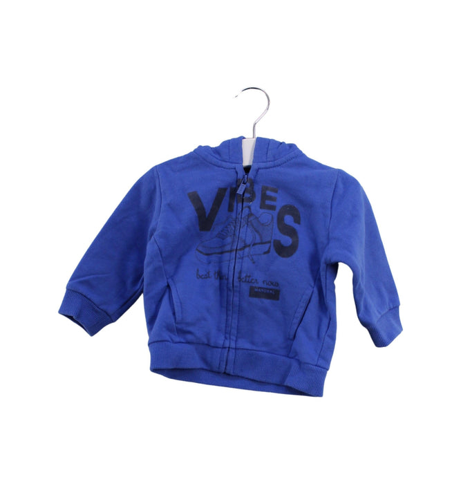 A Blue Zippered Sweatshirts from Mayoral in size 3-6M for boy. (Front View)