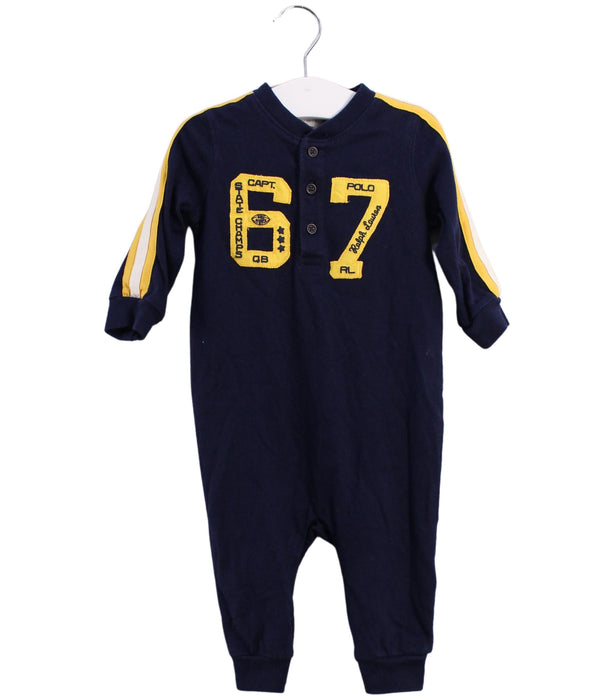 A Navy Long Sleeve Jumpsuits from Ralph Lauren in size 3-6M for boy. (Front View)