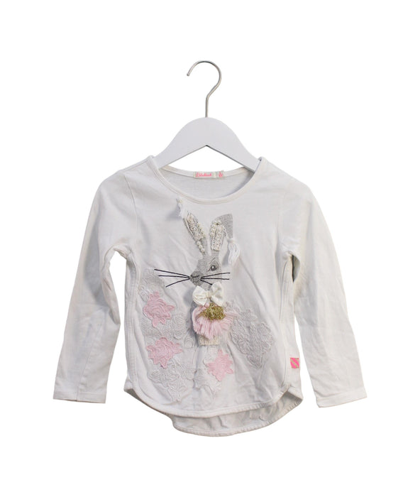 A White Long Sleeve Tops from Billieblush in size 4T for girl. (Front View)