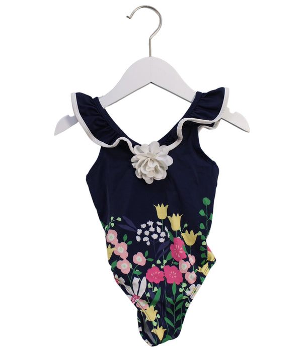 A Navy Swimsuits from Janie & Jack in size 2T for girl. (Front View)