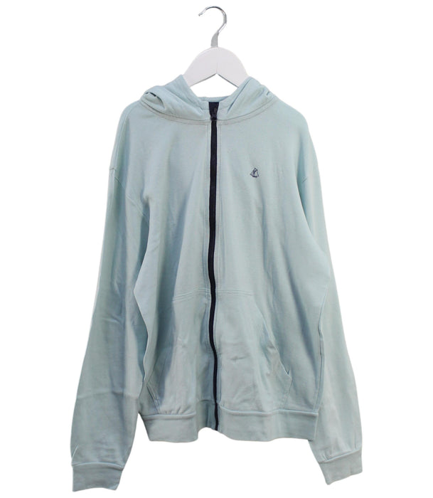 A Blue Zippered Sweatshirts from Petit Bateau in size 12Y for boy. (Front View)