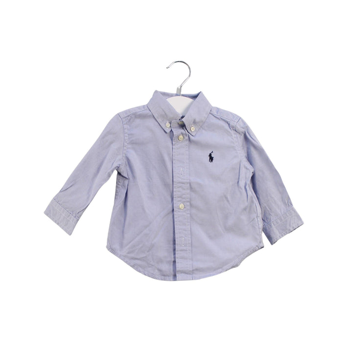 A Blue Shirts from Ralph Lauren in size 6-12M for boy. (Front View)