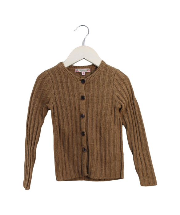 A Brown Cardigans from Bonpoint in size 6T for girl. (Front View)