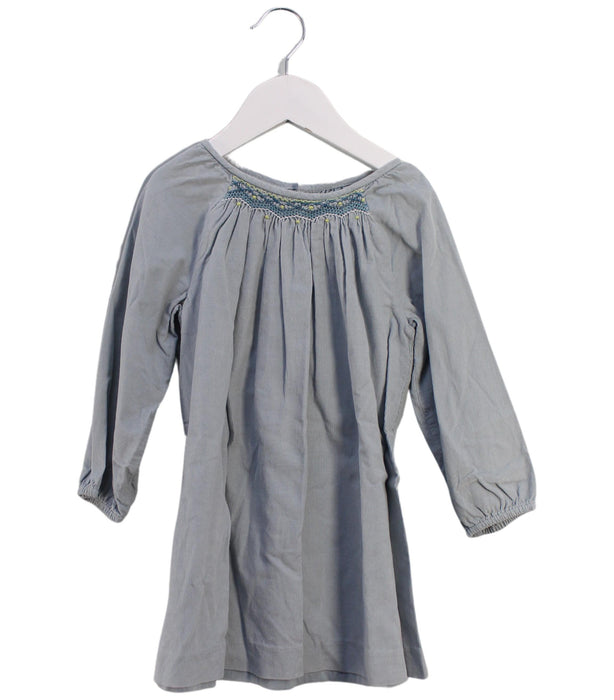 A Blue Long Sleeve Dresses from Jacadi in size 3T for girl. (Front View)