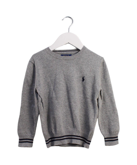 A Grey Knit Sweaters from Polo Ralph Lauren in size 4T for boy. (Front View)