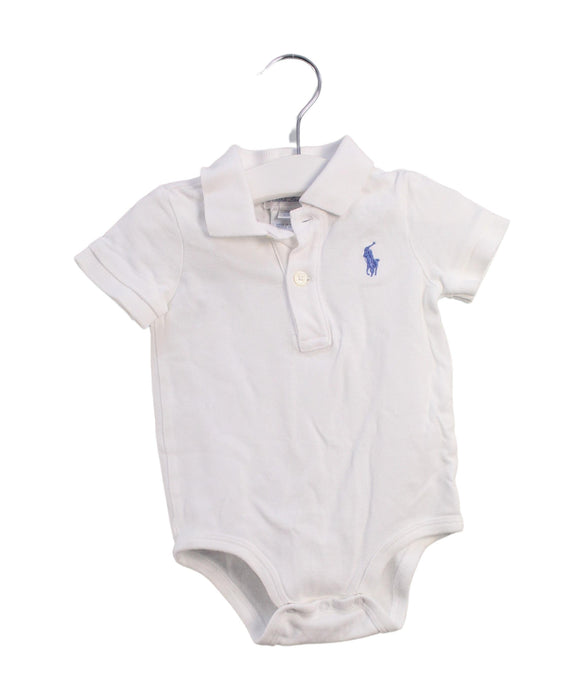 A White Short Sleeve Bodysuits from Ralph Lauren in size 3-6M for girl. (Front View)