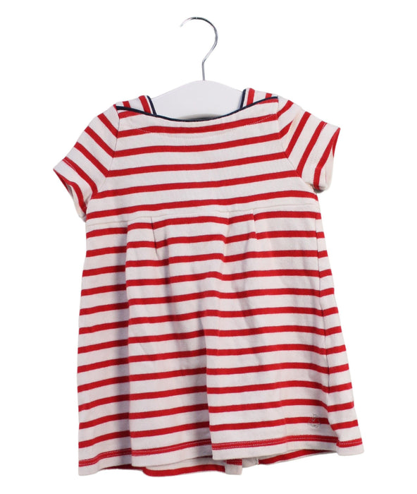 A White Short Sleeve Dresses from Petit Bateau in size 6-12M for girl. (Front View)