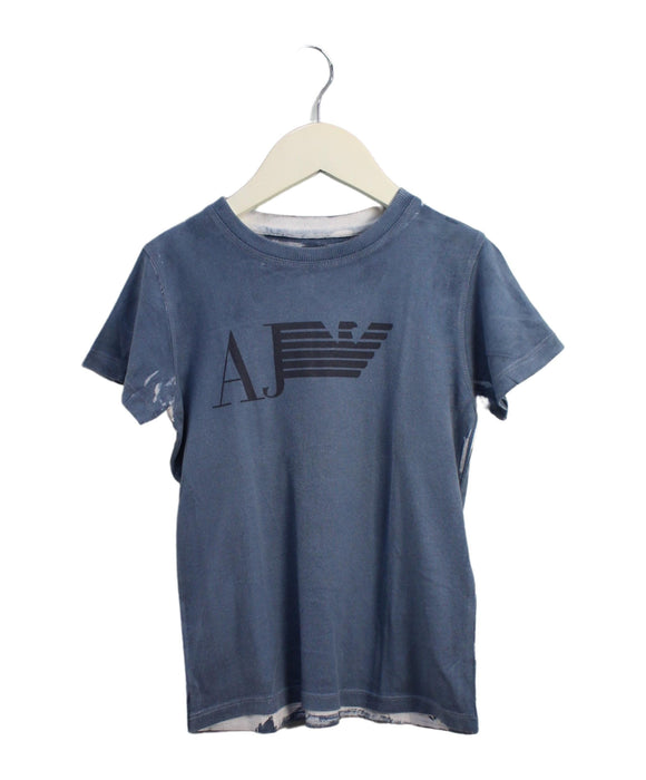 A Blue Short Sleeve T Shirts from Armani in size 4T for boy. (Front View)