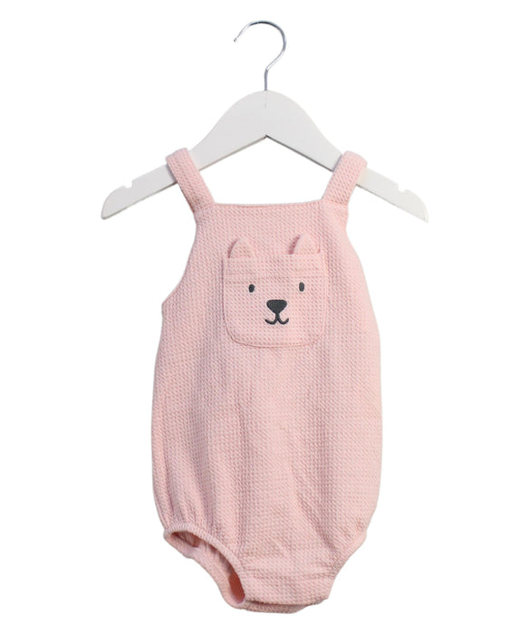 A Pink Sleeveless Bodysuits from Seed in size 6-12M for girl. (Front View)