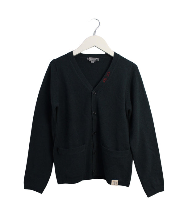 A Green Cardigans from Bonpoint in size 10Y for boy. (Front View)