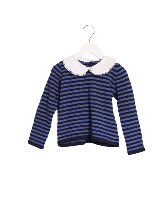 A Blue Knit Sweaters from La Coqueta in size 5T for girl. (Front View)