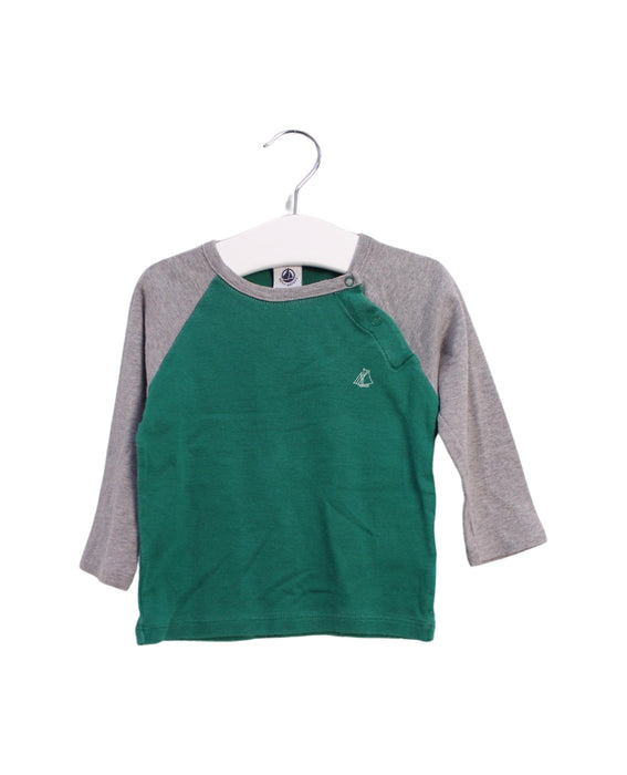 A Green Long Sleeve Tops from Petit Bateau in size 12-18M for boy. (Front View)