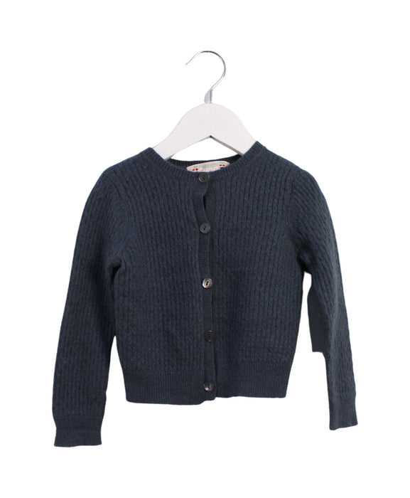 A Blue Cardigans from Bonpoint in size 3T for girl. (Front View)