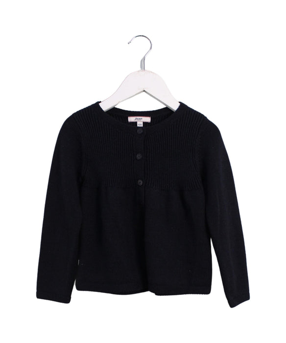 A Navy Cardigans from Jacadi in size 4T for girl. (Front View)