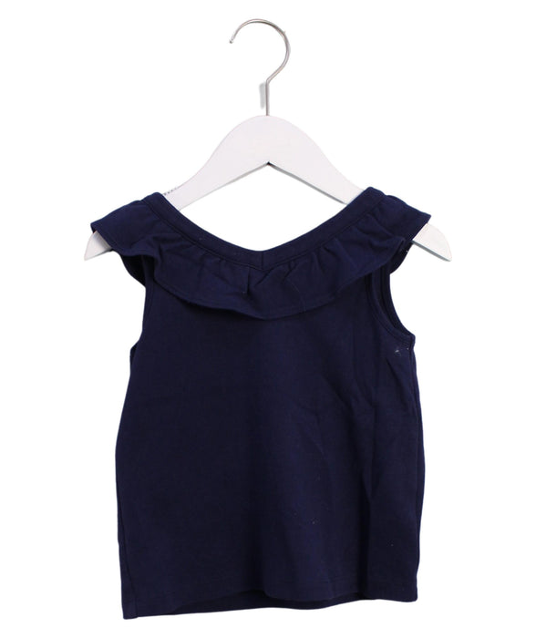 A Navy Sleeveless Tops from Janie & Jack in size 4T for girl. (Front View)