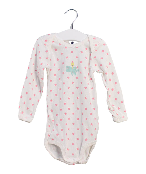 A Pink Long Sleeve Bodysuits from Petit Bateau in size 2T for girl. (Front View)