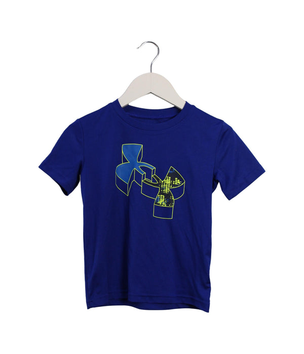 A Blue Short Sleeve T Shirts from Under Armour in size 4T for boy. (Front View)