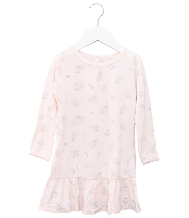 A Pink Long Sleeve Dresses from Petit Bateau in size 3T for girl. (Front View)