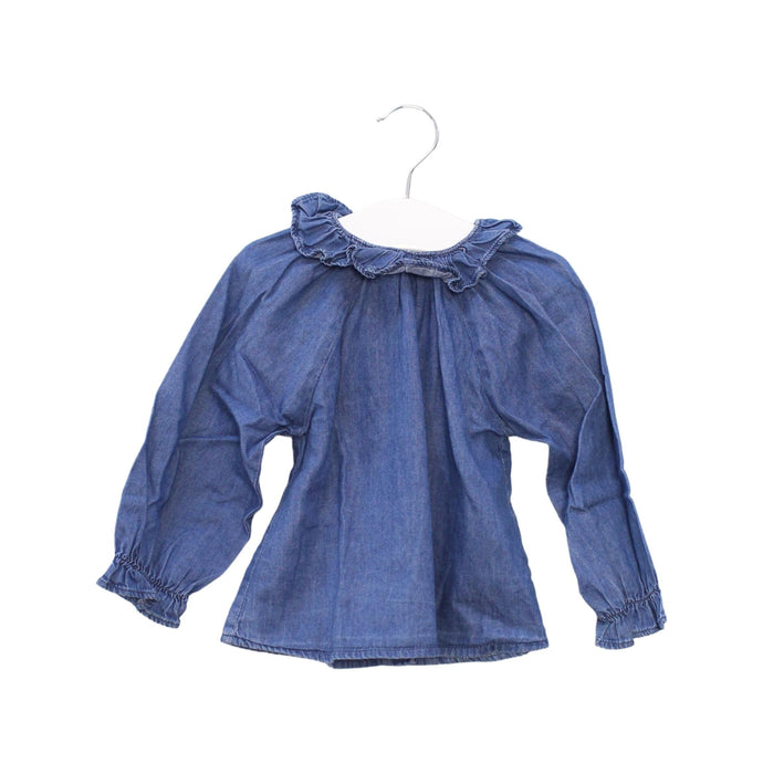 A Blue Long Sleeve Tops from Louis Louise in size 12-18M for girl. (Front View)