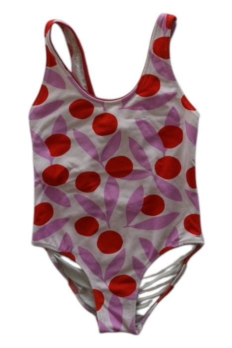 A Red Swimsuits from Jacadi in size 6T for girl. (Front View)