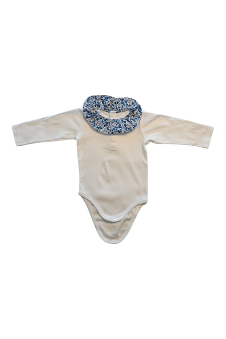 A White Long Sleeve Bodysuits from Jacadi in size 6-12M for girl. (Front View)