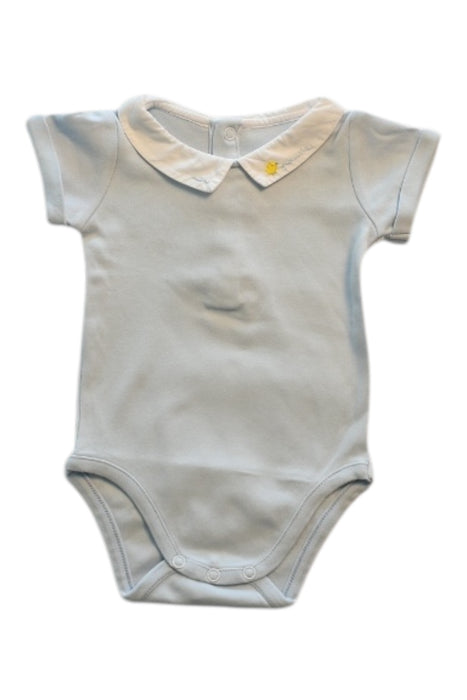 A Blue Short Sleeve Bodysuits from Jacadi in size 3-6M for girl. (Front View)