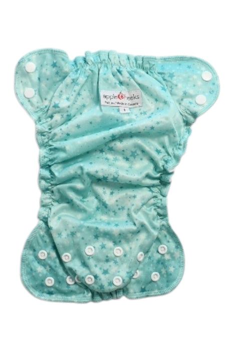 A Teal Cloth Diapers from Apple Cheeks in size Newborn for neutral. (Front View)