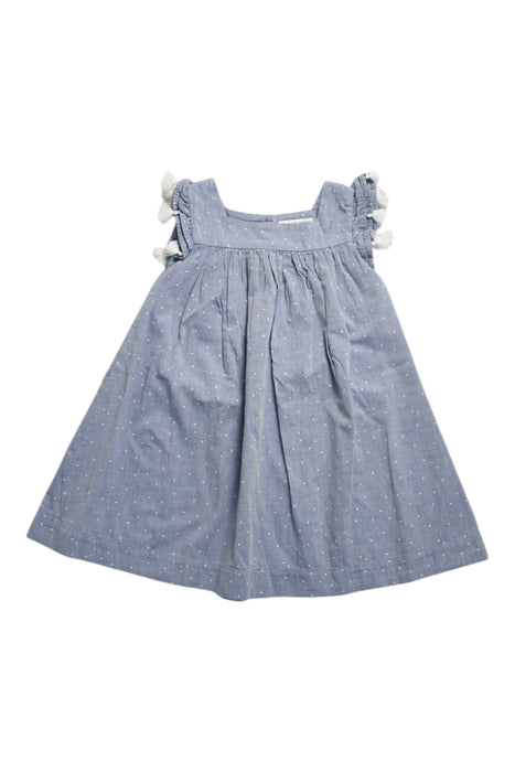 A Blue Sleeveless Dresses from The Little White Company in size 3T for girl. (Front View)