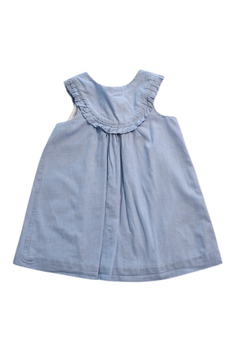 A Blue Sleeveless Dresses from Jacadi in size 12-18M for girl. (Front View)