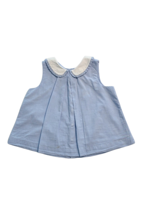 A Blue Sleeveless Tops from Jacadi in size 18-24M for girl. (Front View)