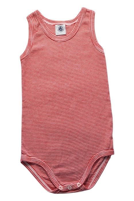 A Red Sleeveless Bodysuits from Petit Bateau in size 18-24M for neutral. (Front View)