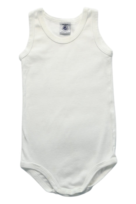 A White Sleeveless Bodysuits from Petit Bateau in size 12-18M for neutral. (Front View)