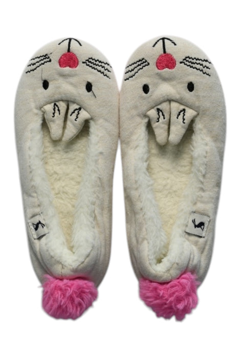 A White Slippers from Joules in size 5T for girl. (Front View)