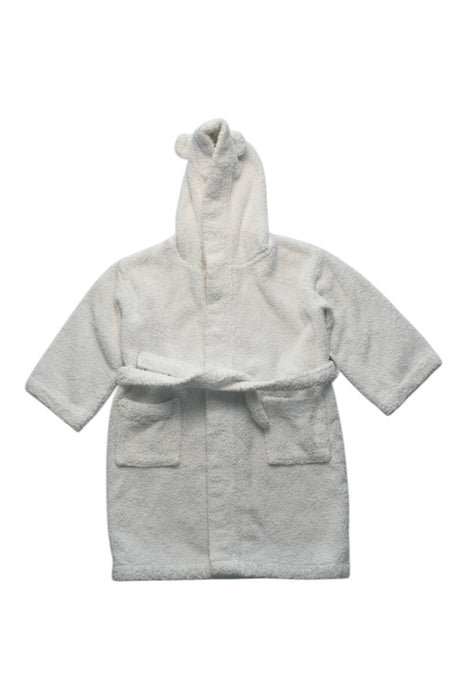 A White Bathrobes from The Little White Company in size 4T for girl. (Front View)