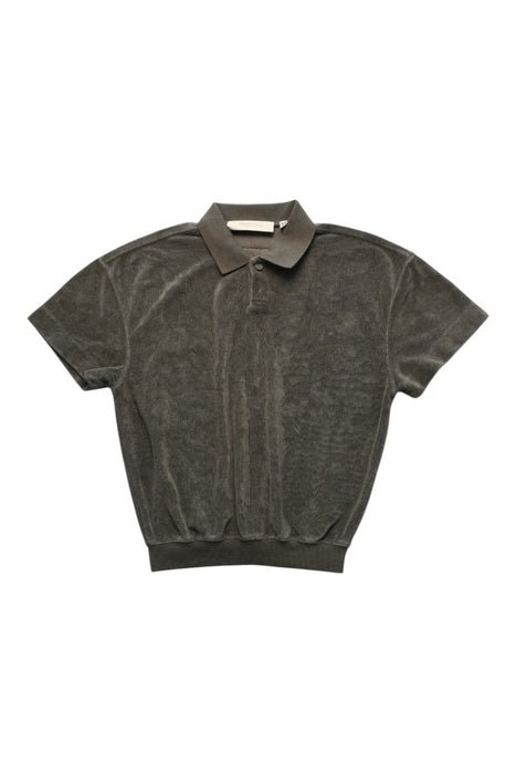 A Grey Short Sleeve Polos from Fear of God Essentials in size 5T for boy. (Front View)