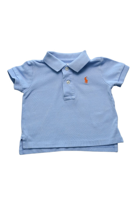 A Blue Short Sleeve Polos from Ralph Lauren in size 6-12M for boy. (Front View)
