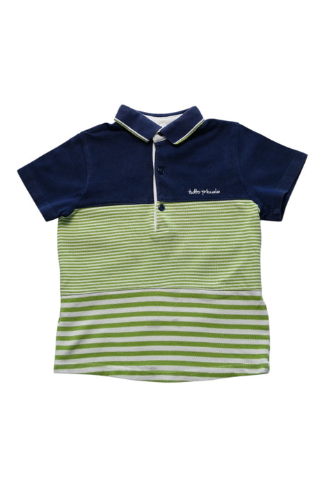 A Navy Short Sleeve Polos from Tutto Piccolo in size 4T for boy. (Front View)