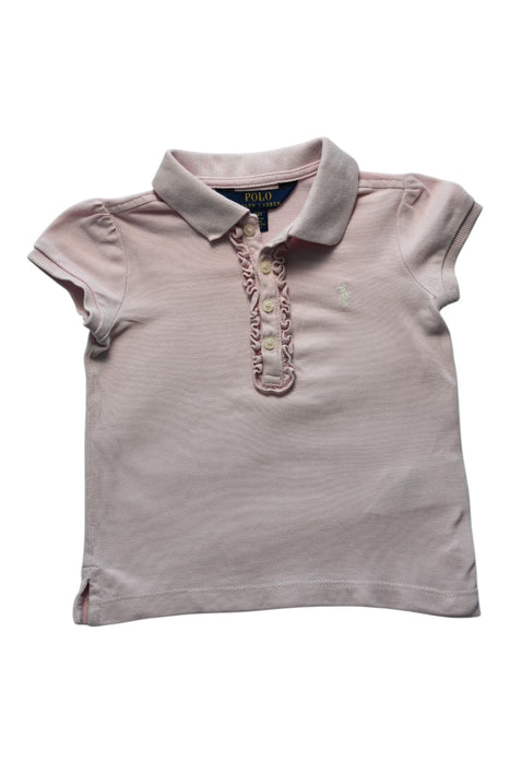 A Pink Short Sleeve Polos from Polo Ralph Lauren in size 2T for girl. (Front View)
