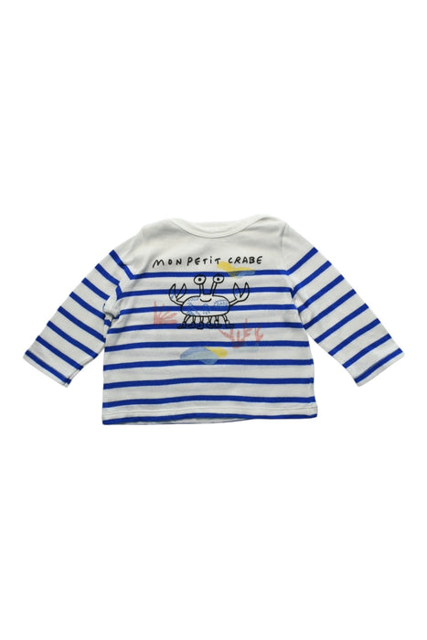 A Blue Long Sleeve Tops from Petit Bateau in size 3-6M for boy. (Front View)
