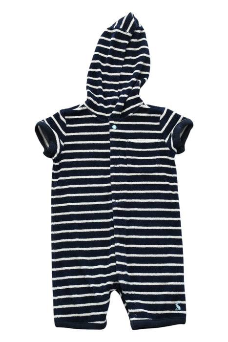 A Navy Short Sleeve Rompers from Joules in size 6-12M for girl. (Front View)