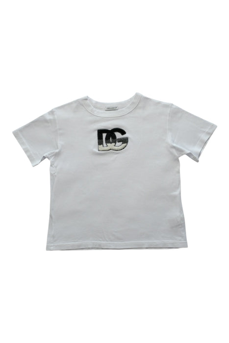 A White Short Sleeve T Shirts from Dolce & Gabbana in size 4T for boy. (Front View)