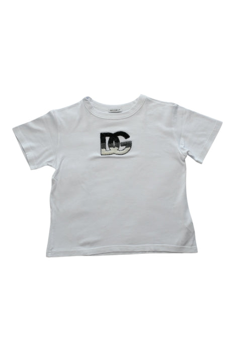 A White Short Sleeve T Shirts from Dolce & Gabbana in size 4T for boy. (Front View)