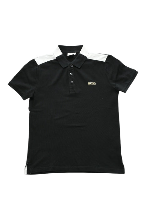A Black Short Sleeve Polos from Boss in size 12Y for boy. (Front View)