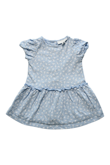 A Blue Short Sleeve Dresses from The Little White Company in size 3-6M for girl. (Front View)